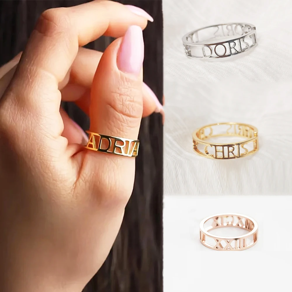 Initial Ring Custom - Personalized Custom Letter Name Open Ring