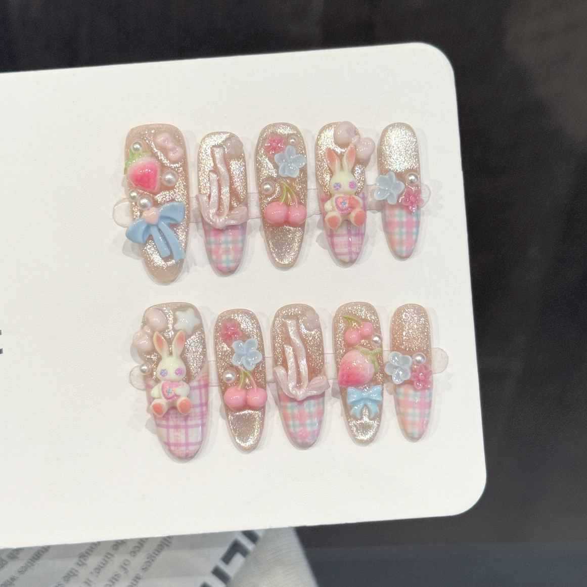 10PCS Oval Handmade Press On N - Pressed Flower Art 评论和价格