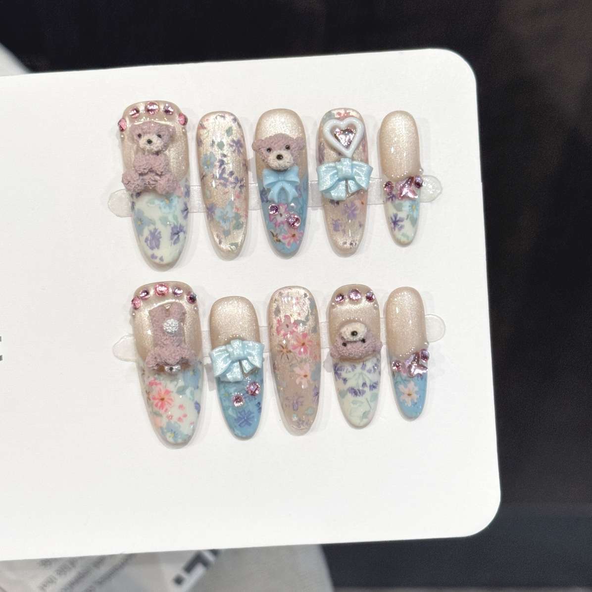 10PCS Oval Handmade Press On N - Pressed Flower Art 评论和价格