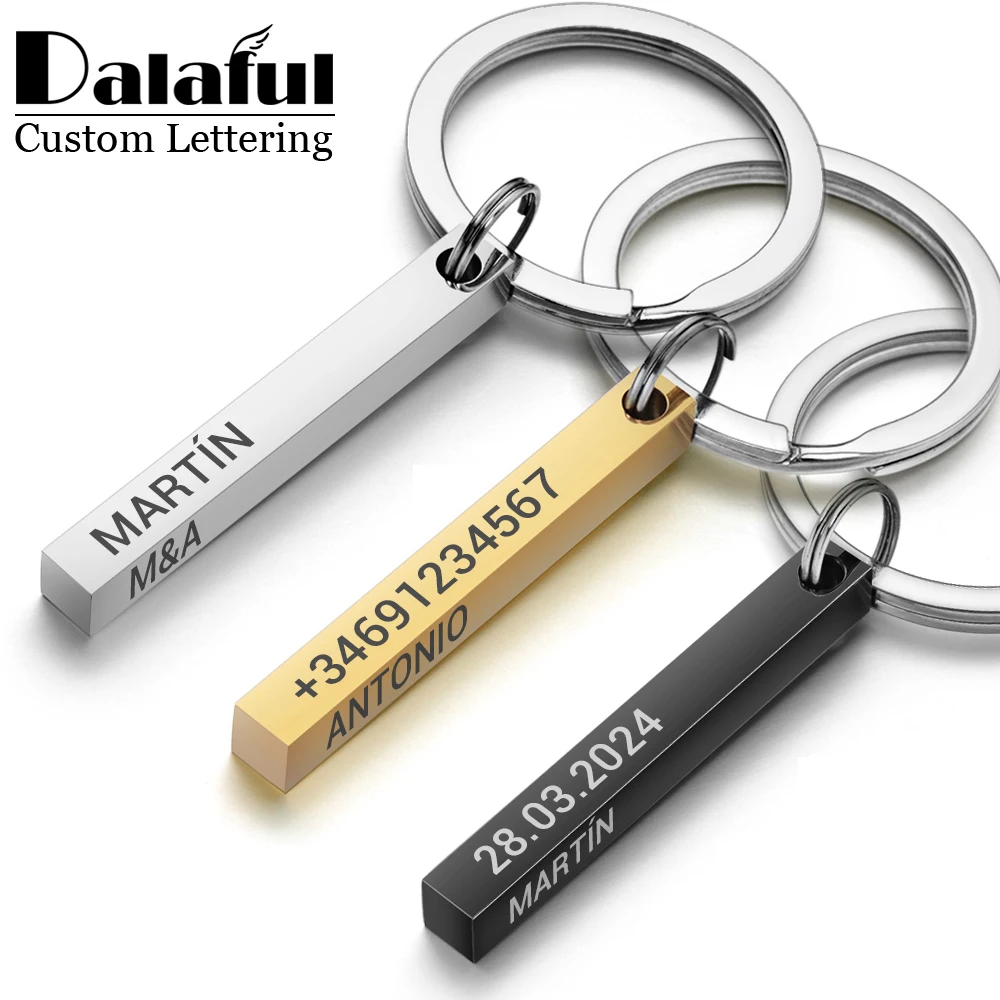 Personalized 3D Bar Keychain E - Initial Ring Custom 评论和价格