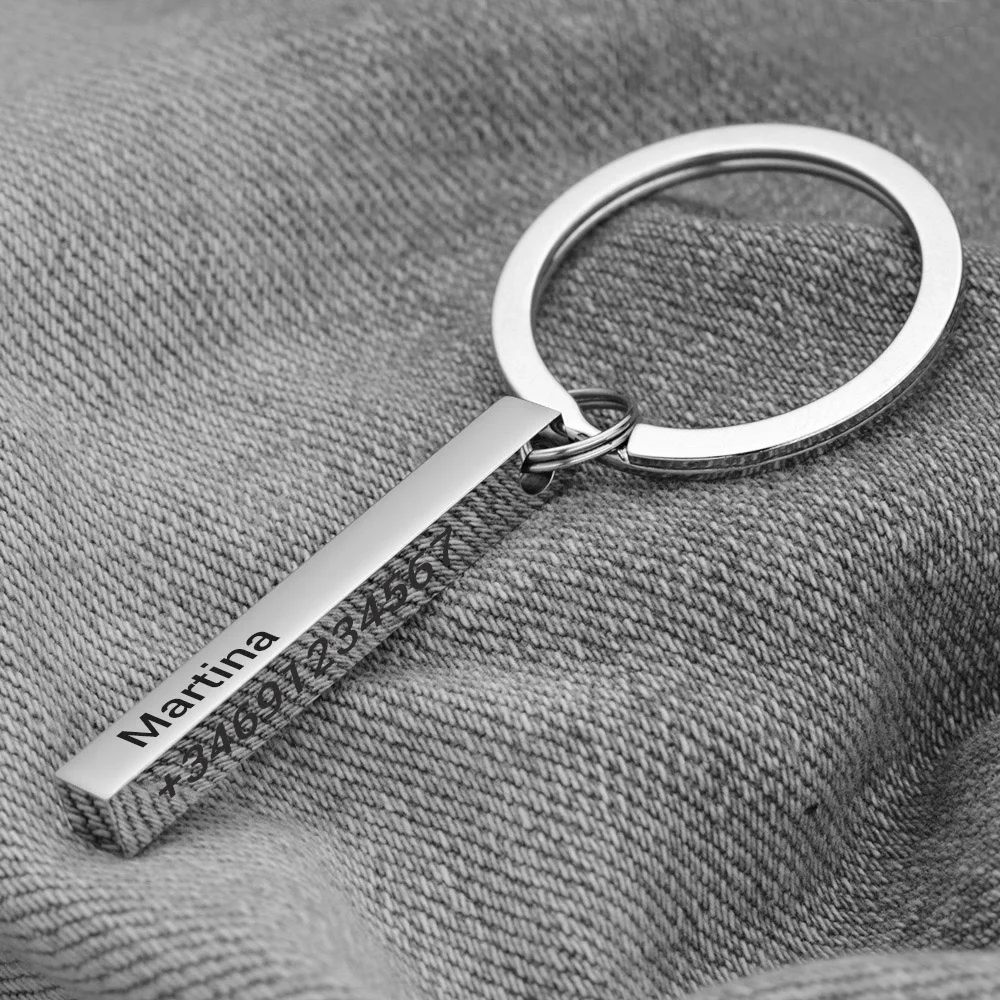 Personalized 3D Bar Keychain E - Initial Ring Custom 评论和价格