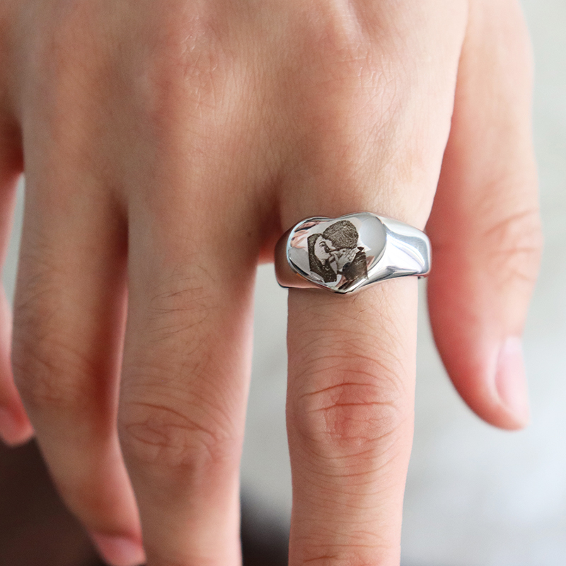 Custom Engraved Picture Logo N - Initial Ring Custom 评论和价格