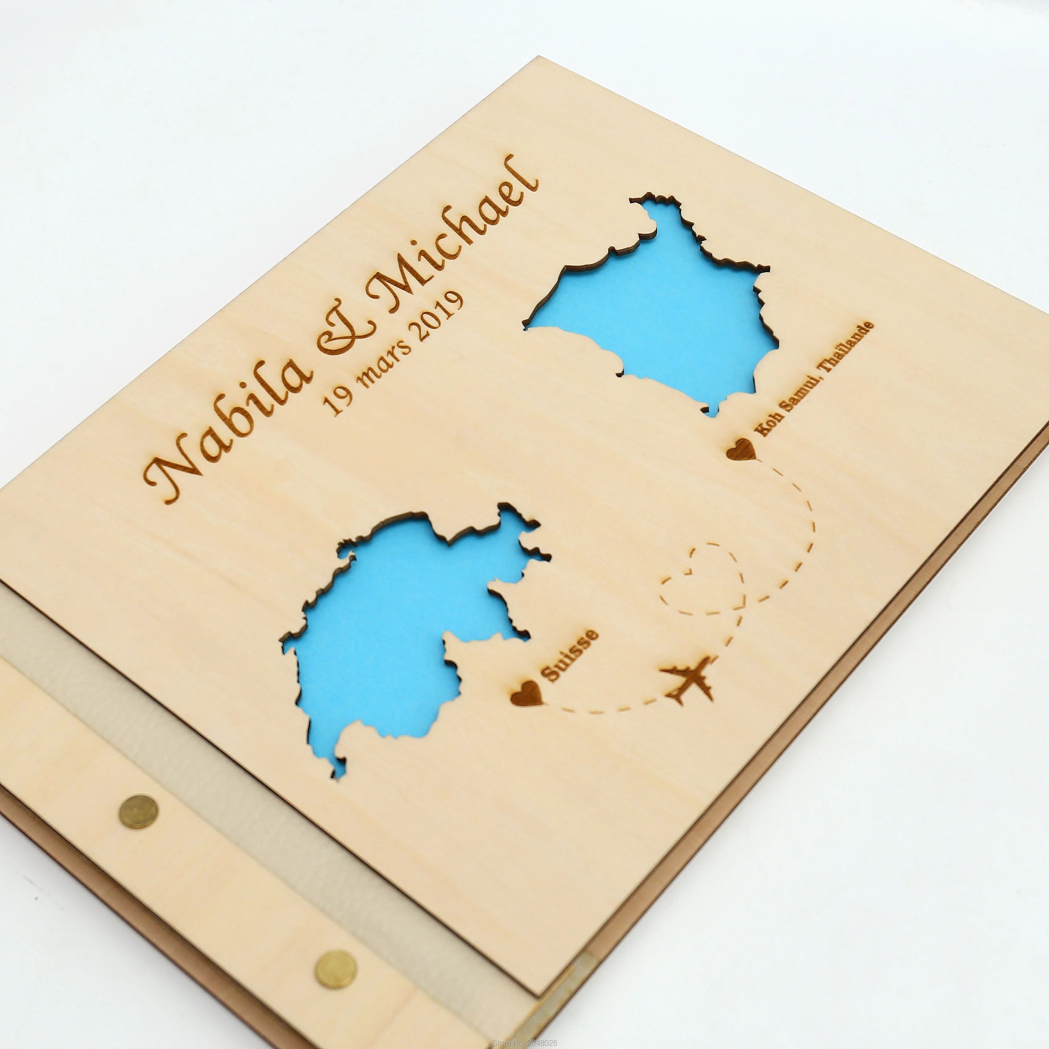 Rustic engraved wedding guestb - Custom Star Map 评论和价格