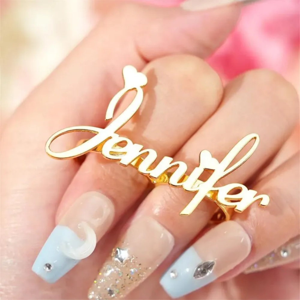 LeeChee Personalized Two Finge - Initial Ring Custom 评论和价格