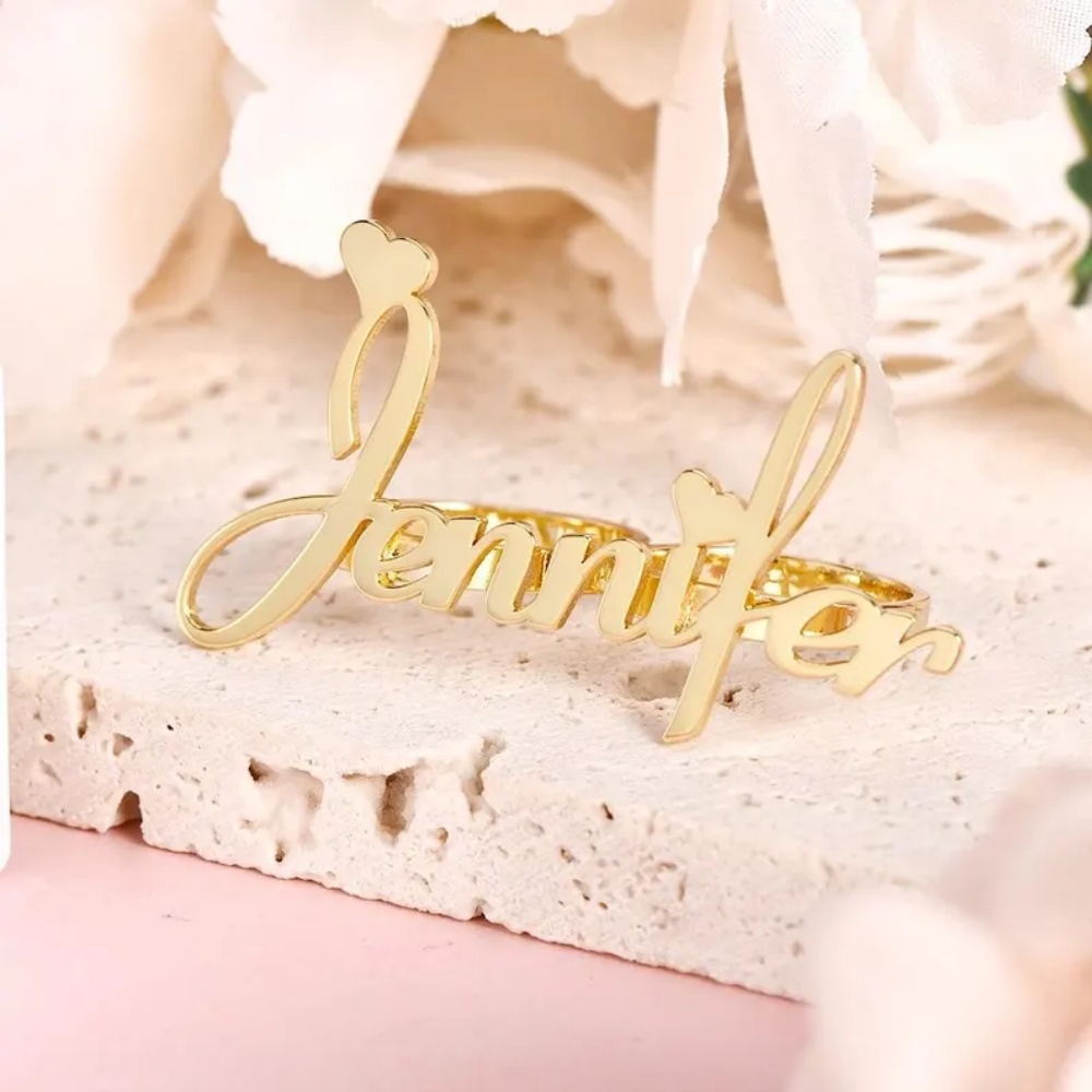 LeeChee Personalized Two Finge - Initial Ring Custom 评论和价格