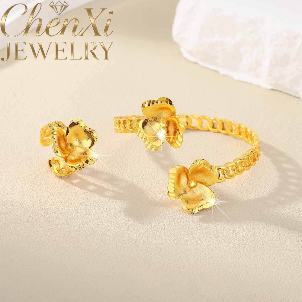 Sand Gold Floral Open-End Bang - Coordinates Bracelet 评论和价格